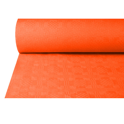 Papstar 4x Papiertischtuch mit Damastprägung 50 m x 1 m terracotta