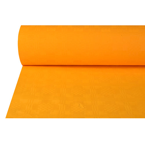 Papstar 4x Papiertischtuch mit Damastprägung 50 m x 1 m orange