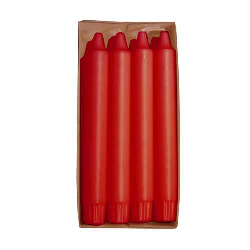 Papstar 10x 8 Kronkerzen Ø 2,4 cm · 20 cm rot aus 100 % Stearin