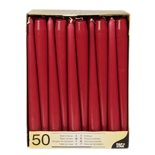 Papstar Leuchterkerzen Ø 2,2 cm · 25 cm bordeaux