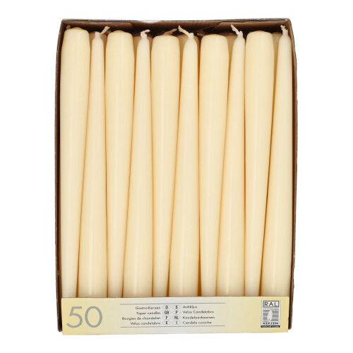 Papstar 2x 50 Leuchterkerzen Ø 2,2 cm · 25 cm champagner