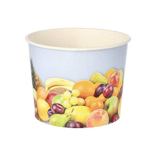 Papstar 10x 50 Eisbecher, Pappe rund 500 ml Ø 11 cm · 8,3 cm "Früchte"