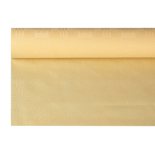 Papstar 12x Papiertischtuch mit Damastprägung 8 m x 1,2 m creme