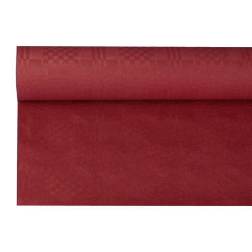 Papstar 12x Papiertischtuch mit Damastprägung 8 m x 1,2 m bordeaux