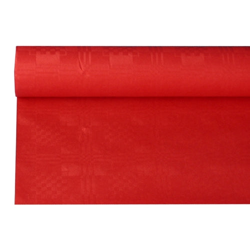 Papstar 12x Papiertischtuch mit Damastprägung 8 m x 1,2 m rot
