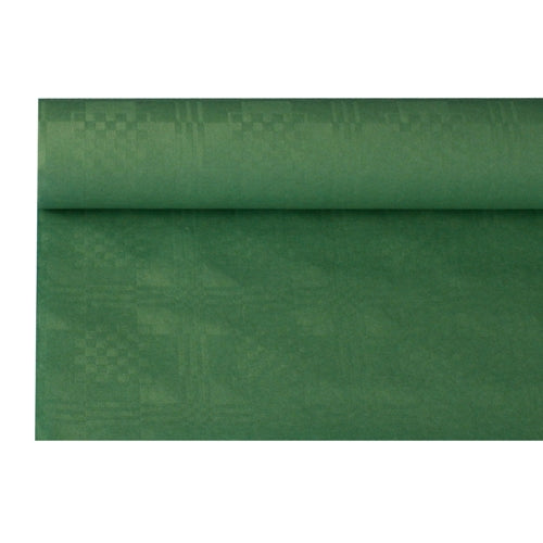 Papstar 12x Papiertischtuch mit Damastprägung 8 m x 1,2 m dunkelgrün