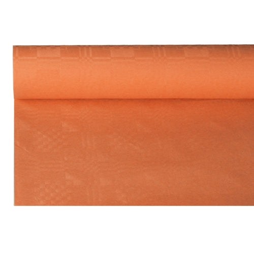 Papstar 12x Papiertischtuch mit Damastprägung 8 m x 1,2 m terracotta