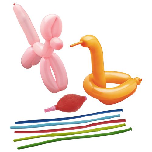 Papstar 10x 5 Modellierballons 120 cm farbig sortiert mit Pumpe