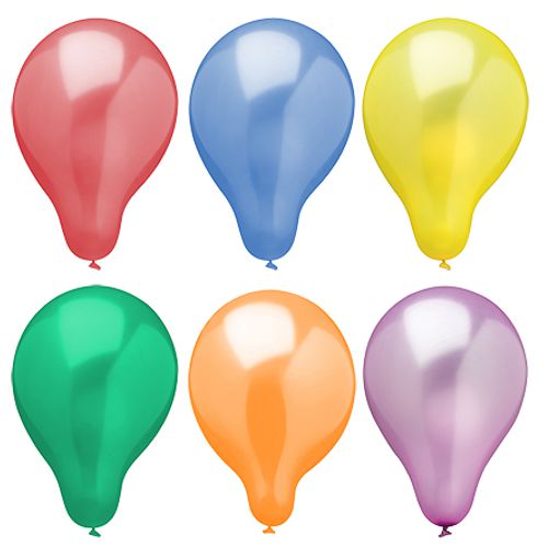 Papstar 15x 6 Luftballons Ø 25 cm farbig sortiert "Metallic"