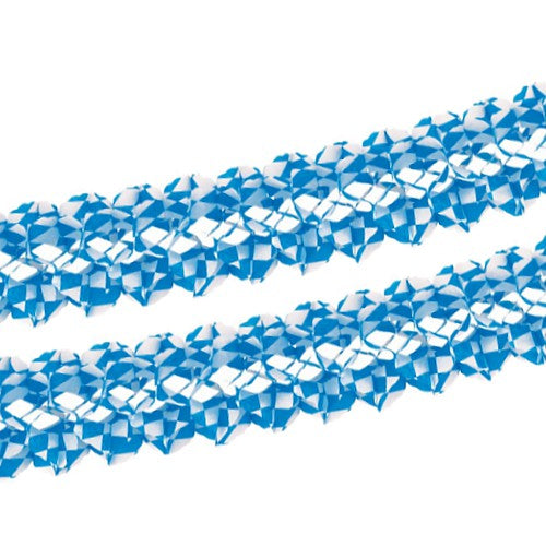Papstar 10x Girlande, Papier Ø 16 cm · 4 m "Bayrisch Blau" schwer entflammbar
