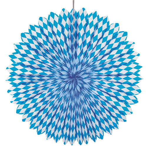 Papstar 10x Dekofächer Ø 75 cm "Bayrisch Blau" schwer entflammbar