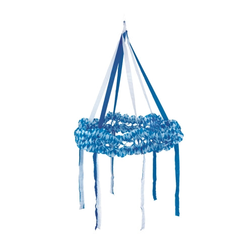 Papstar 5x Dekokranz, Papier Ø 75 cm "Bayrisch Blau" schwer entflammbar