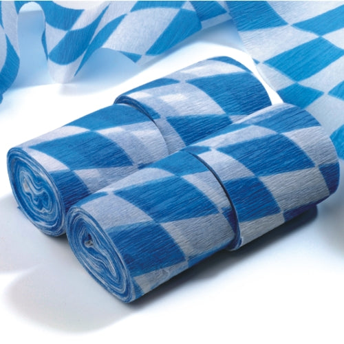 Papstar 10x 4 Rollen Krepp-Bänder 10 m x 5 cm "Bayrisch Blau" schwer entflammbar