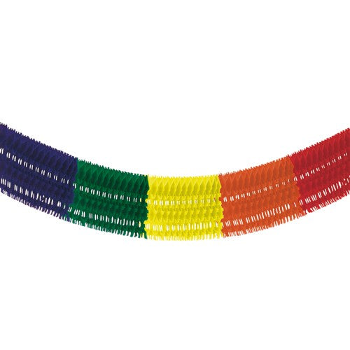Papstar 5x Großraumgirlande, Papier 10 m "Rainbow fringe" schwer entflammbar