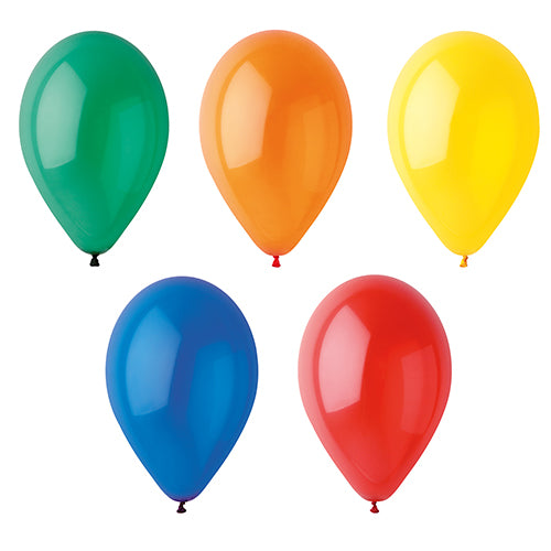 Papstar 12x 10 Luftballons Ø 25 cm farbig sortiert "Crystal"