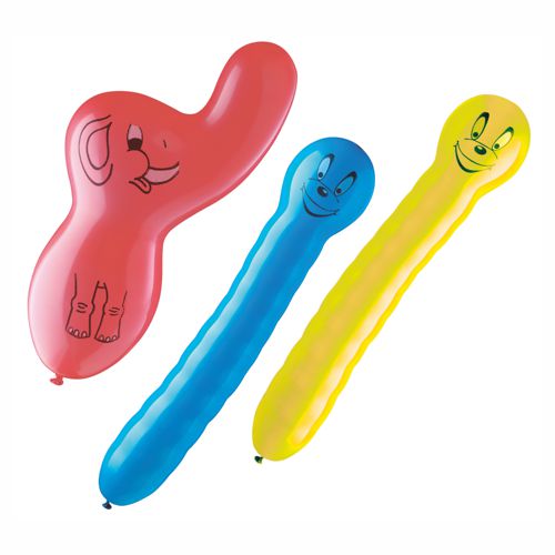 Papstar 12x 3 Luftballons farbig sortiert "verschiedene Formen"