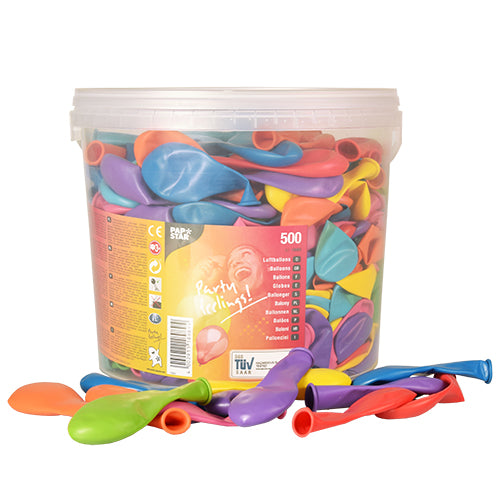 Papstar 4x 500 Luftballons Ø 19 cm farbig sortiert in Dose