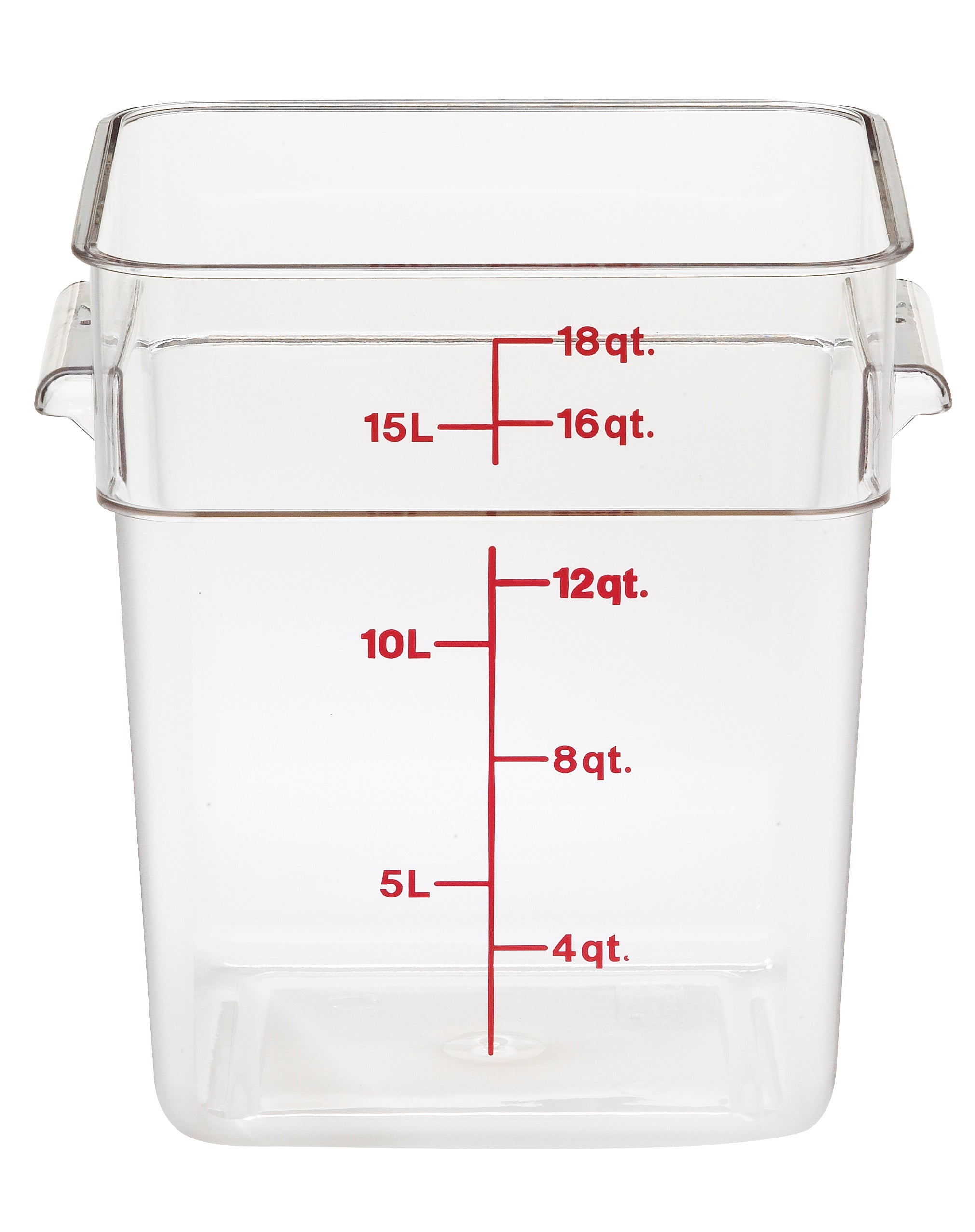 Cambro Camwear® CamSquare® Vorratsbehälter Polycarbonat, Quadratisch 17,2 L, 6 Stück im Karton - 18SFSCW135