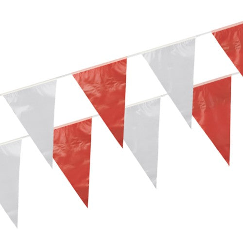Papstar 5x Wimpelkette, Folie 10 m rot/weiss wetterfest