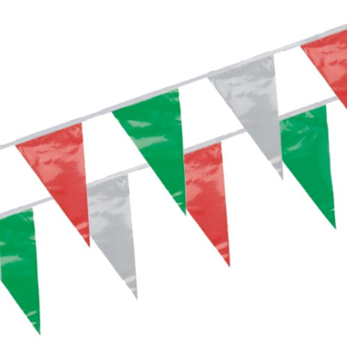 Papstar 10x Wimpelkette, Folie 4 m grün/weiss/rot wetterfest