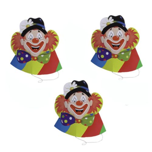 Papstar 6x 5 Hütchen "Clowngesicht"