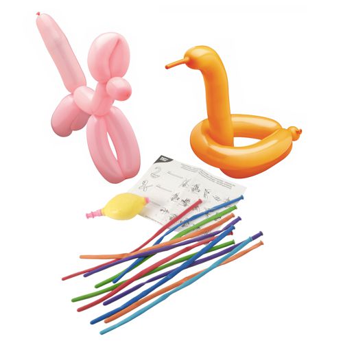 Papstar 6x 30 Modellierballons 115 cm farbig sortiert mit Pumpe und Aufbauanleitung