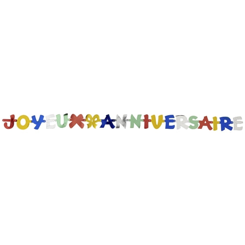 Papstar 10x Grußkette 1,9 m "Joyeux Anniversaire"