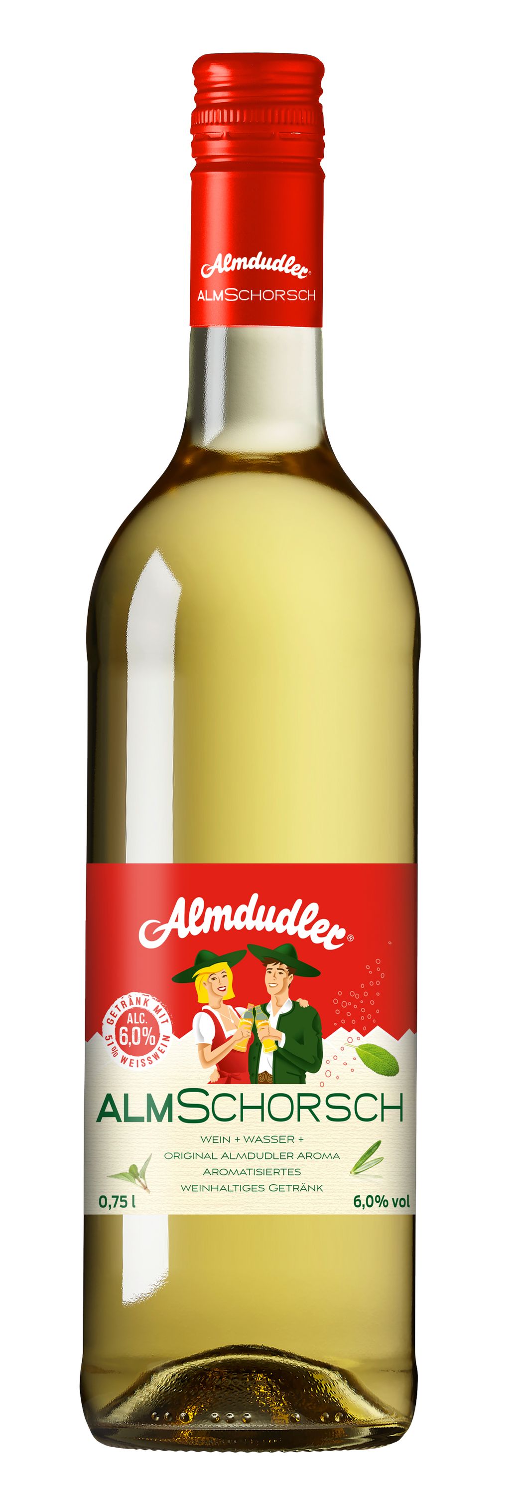 6x Almdudler ALMSCHORSCH, Weinschorle, Jahrgang: 2024, Inhalt: 750ml