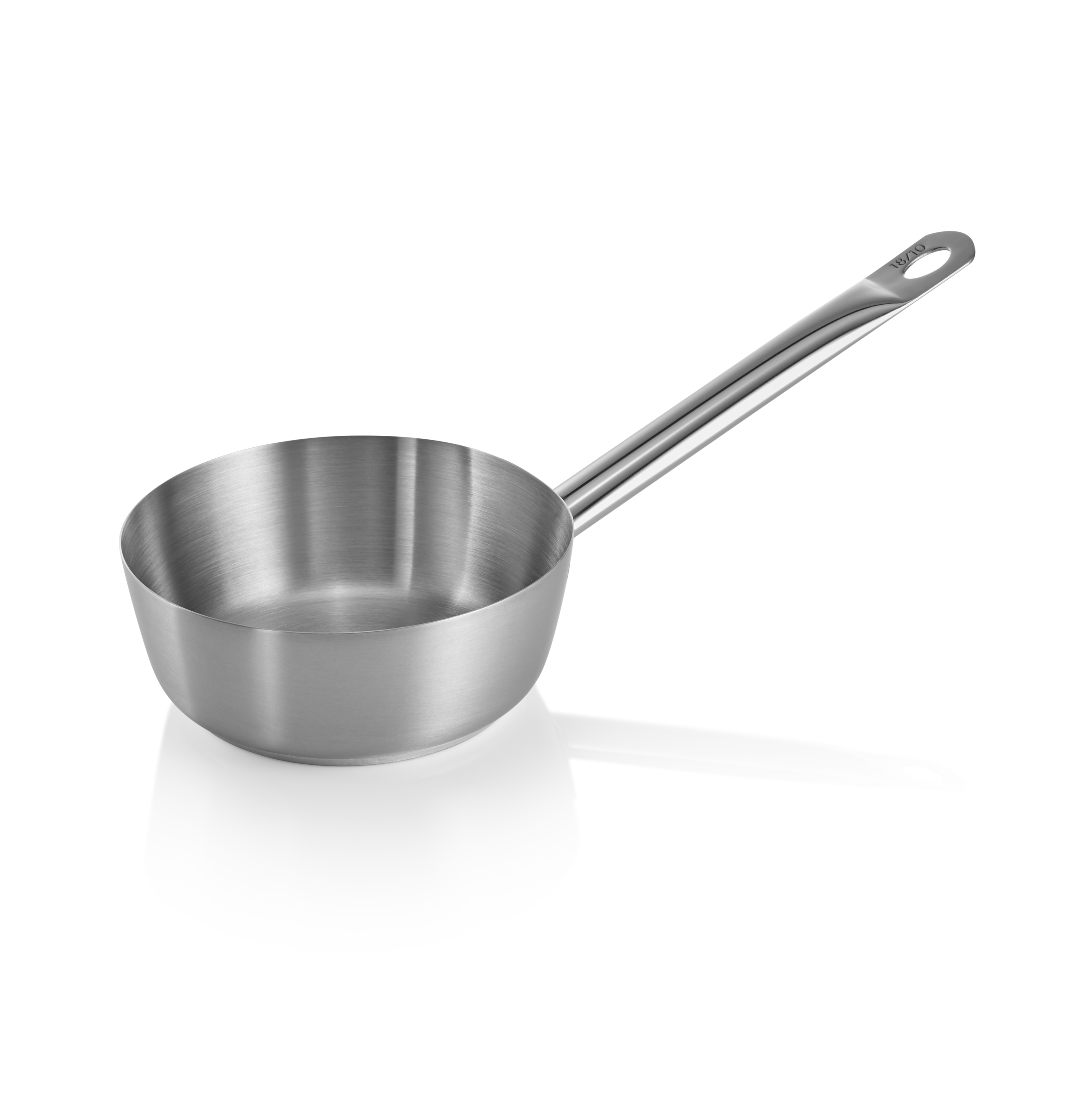 WAS Germany Sauteuse Sandwichboden mit geradem Rand, Serie Cookware 21 / Durchmesser 16cm / Genietete oder angeschweißte Kaltgriffe / Induktion geeignet (2105160)