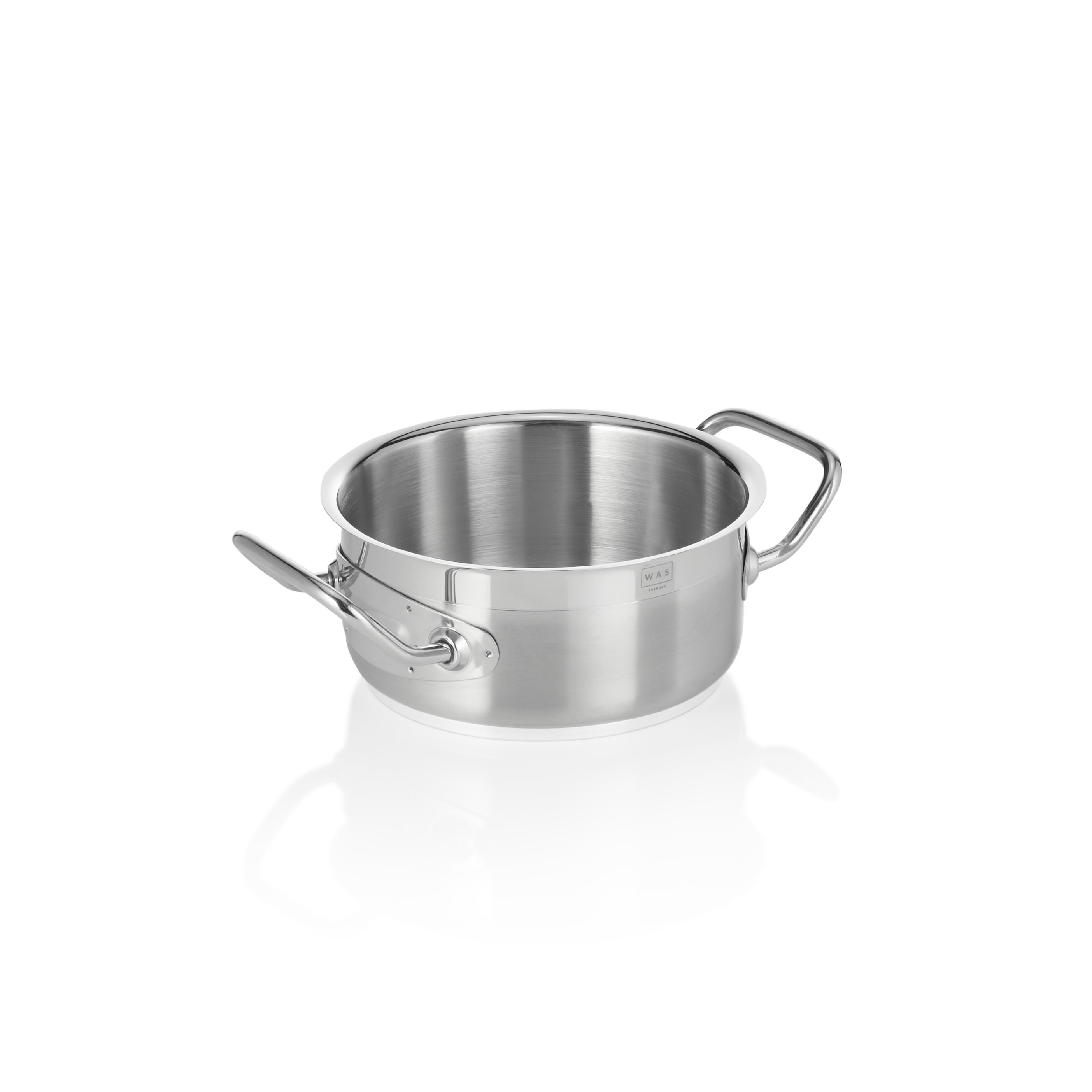 WAS Germany Bratentopf, Chromnickelstahl, Schüttrand, Induktion geeignet, Durchmesser: 16cm, Inhalt: 1,5L (2109160)