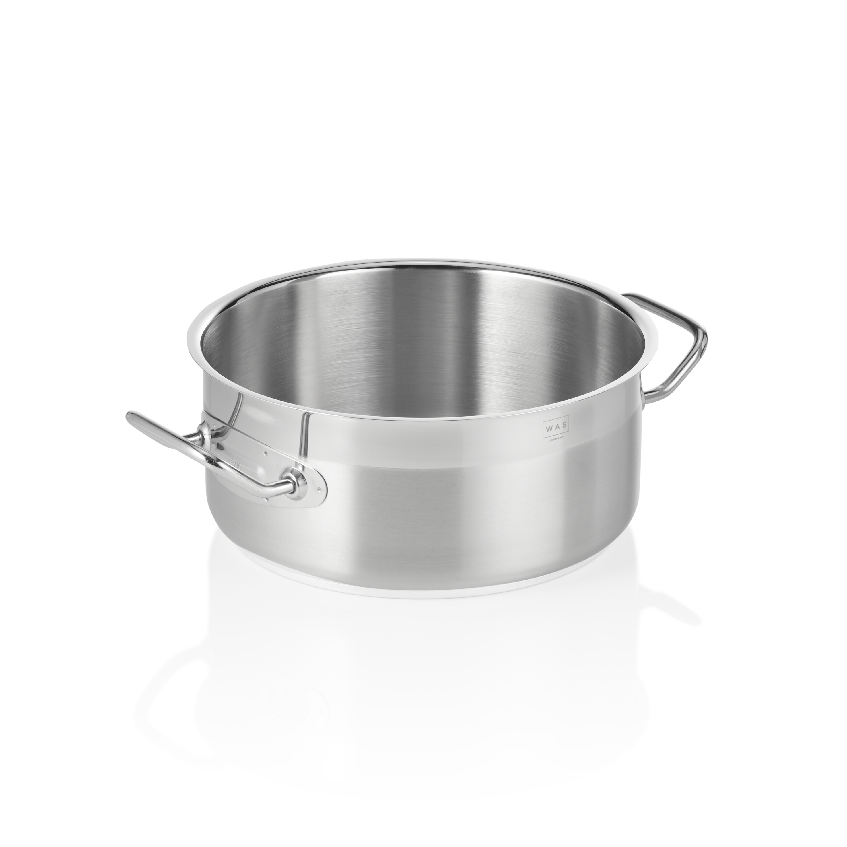 WAS Germany Bratentopf, Chromnickelstahl, Schüttrand, Induktion geeignet, Durchmesser: 24cm, Inhalt: 4,5L (2109240)