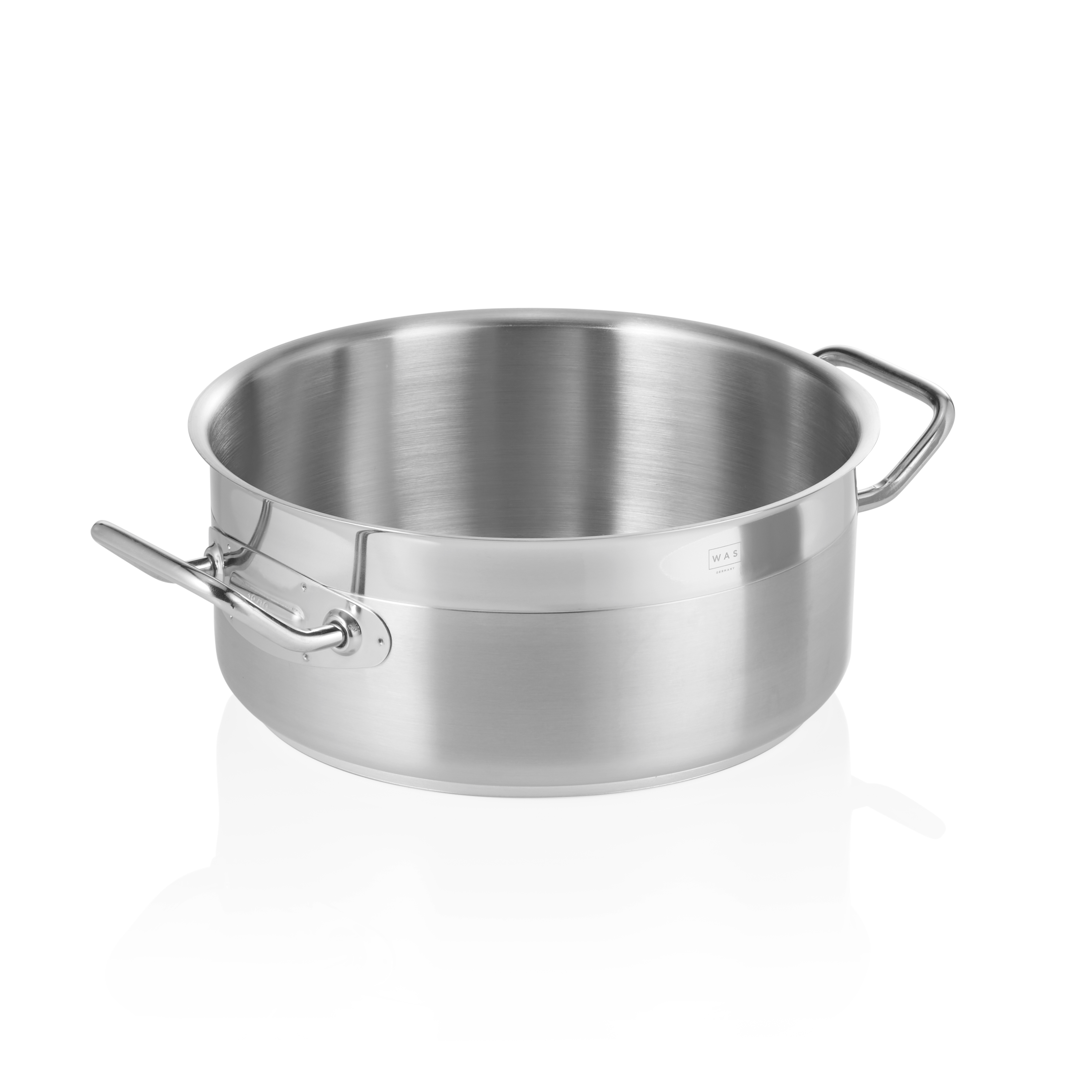WAS Germany Bratentopf, Chromnickelstahl, Schüttrand, Induktion geeignet, Durchmesser: 28cm, Inhalt: 7L (2109280)