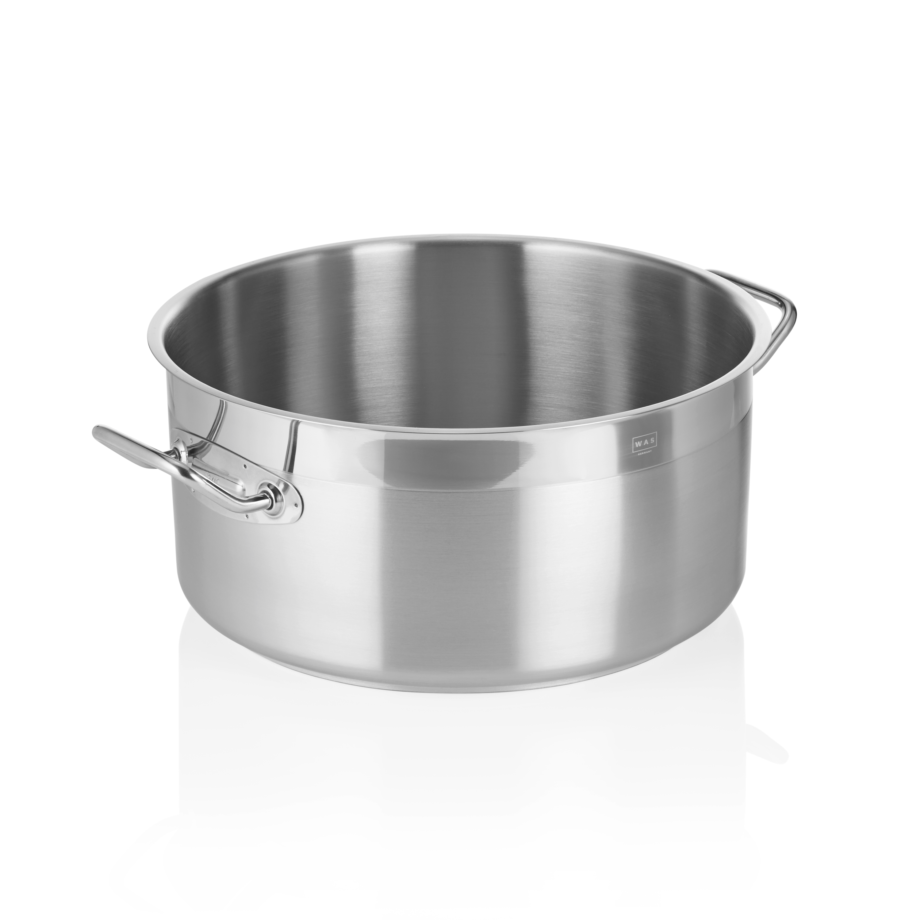 WAS Germany Bratentopf, Chromnickelstahl, Schüttrand, Induktion geeignet, Durchmesser: 32cm, Inhalt: 12L (2109320)