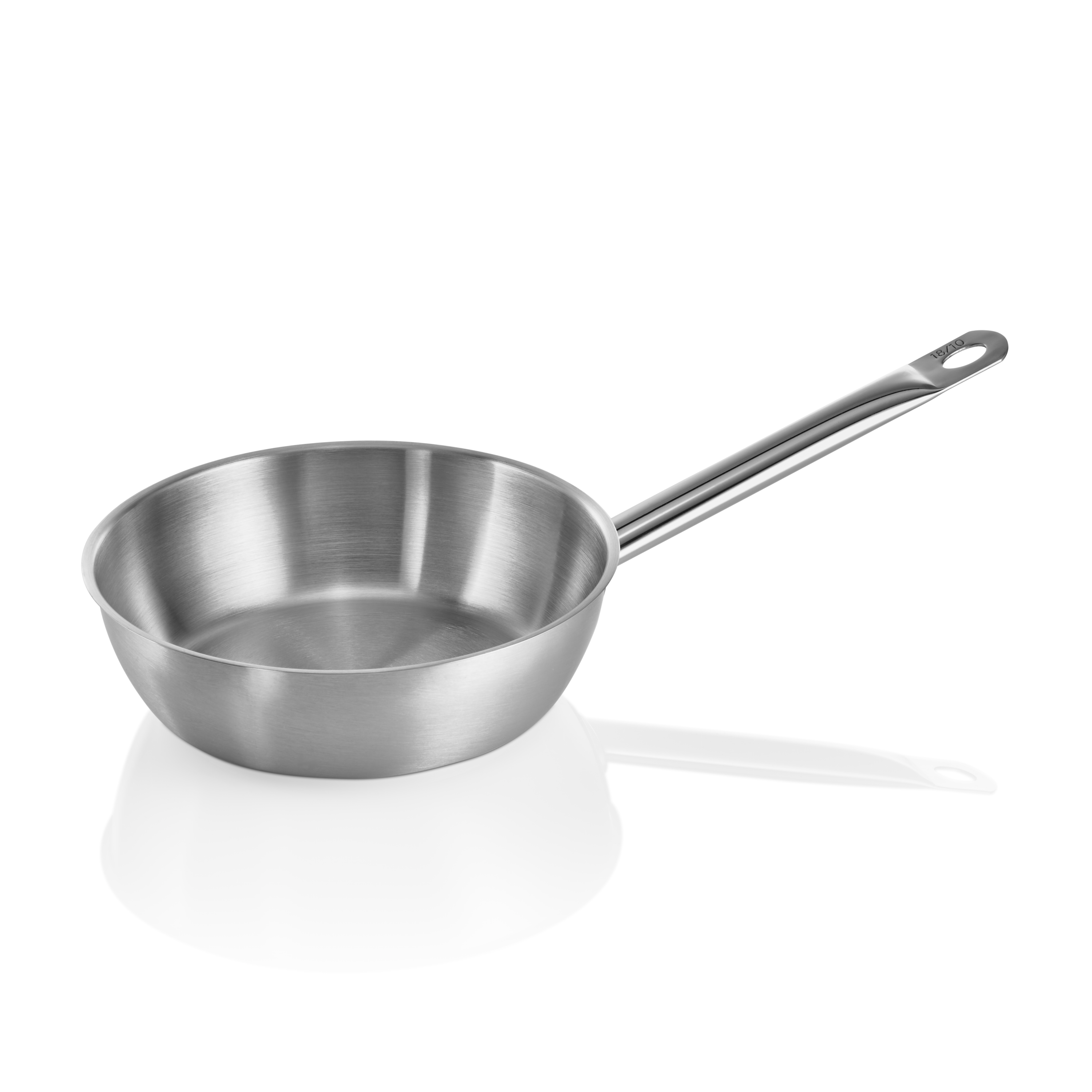 WAS Germany Sauteuse Sandwichboden, Serie Cookware 21 / Durchmesser 20cm / Schüttrand / Genietete oder angeschweißte Kaltgriffe / Induktion geeignet (2125200)