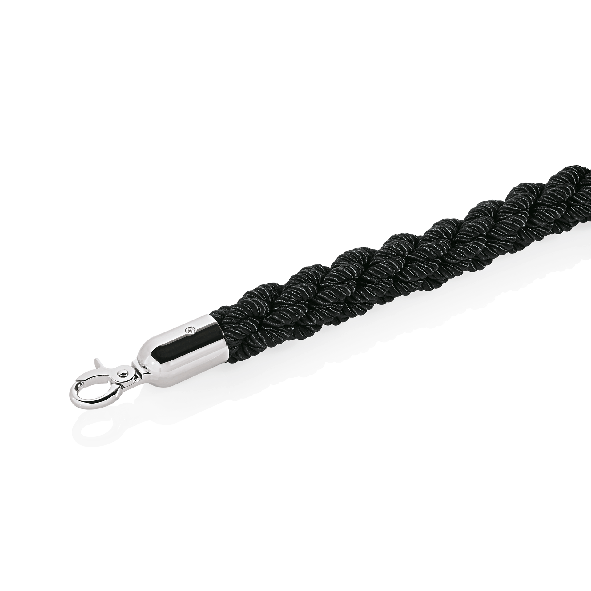 WAS Germany Verbindungskordel, Edelstahl / Polyester, Schwarz / Verchromt, Durchmesser: 3,2cm, Länge: 1,5m (2207156)