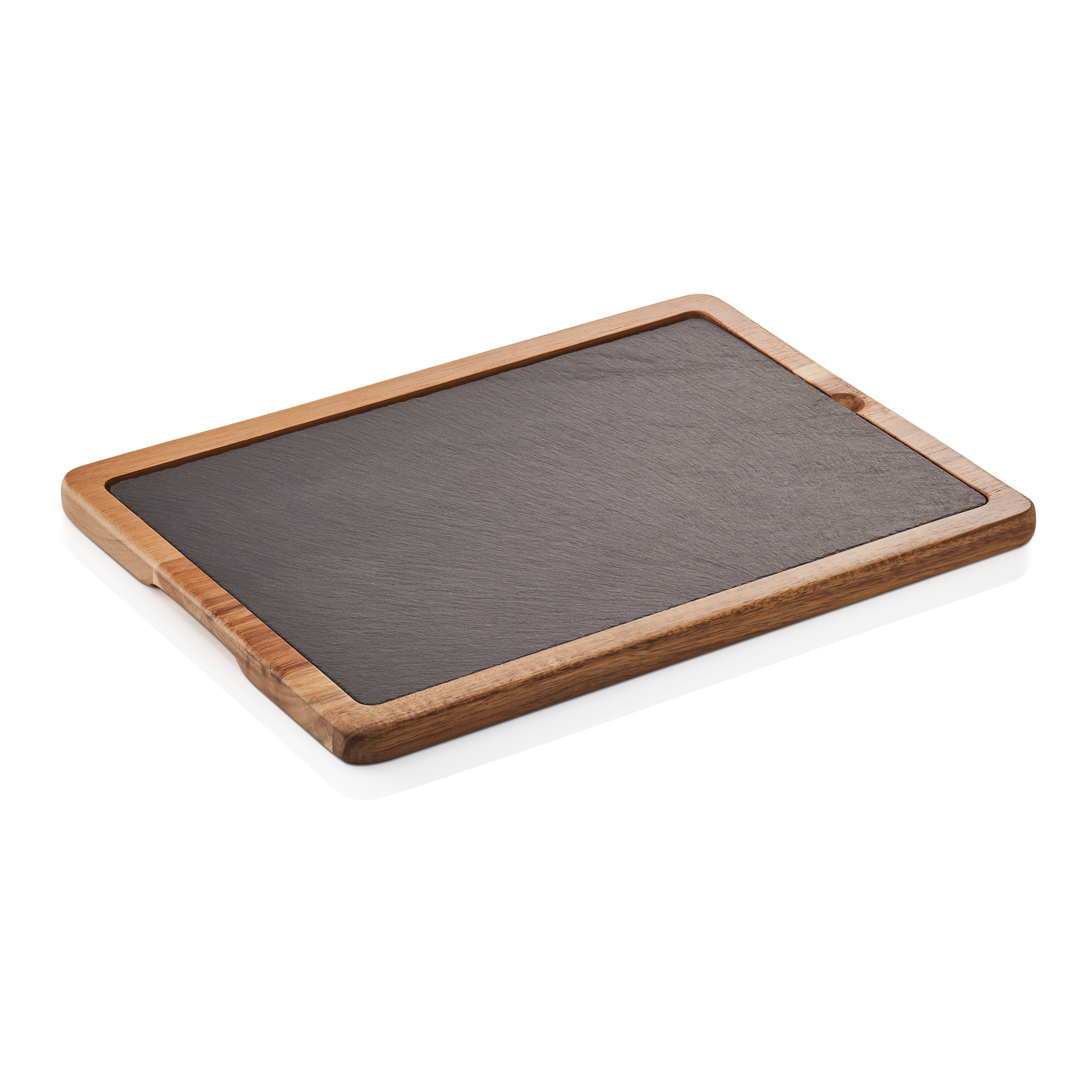 WAS Germany Servierbrett, Akazienholz und Naturschiefer, Serie: SLATE & SERVE, 33x23x1,5cm (3317033)