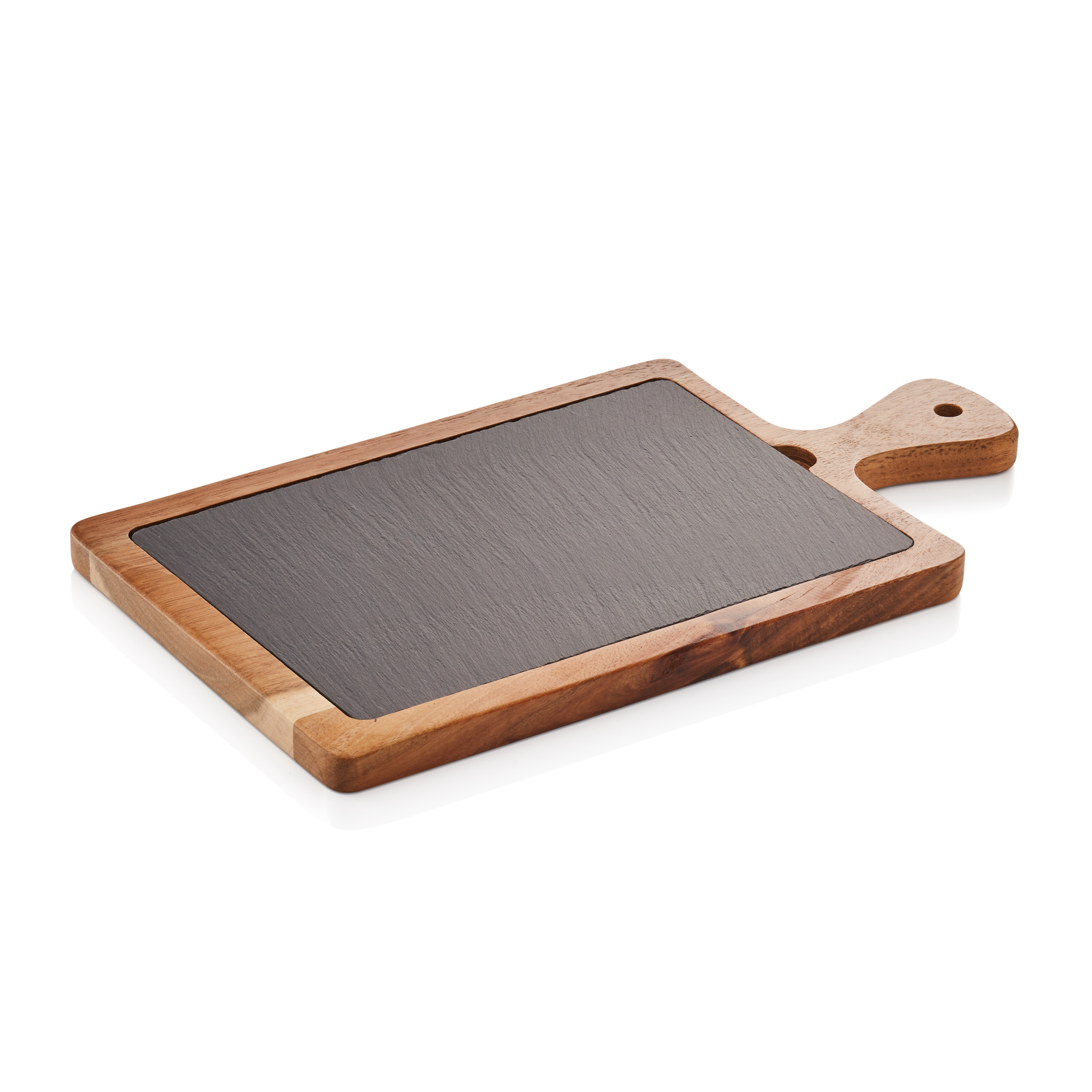 WAS Germany Servierbrett, Akazienholz und Naturschiefer, Serie: SLATE & SERVE, 34x18x1,5cm (3318034)