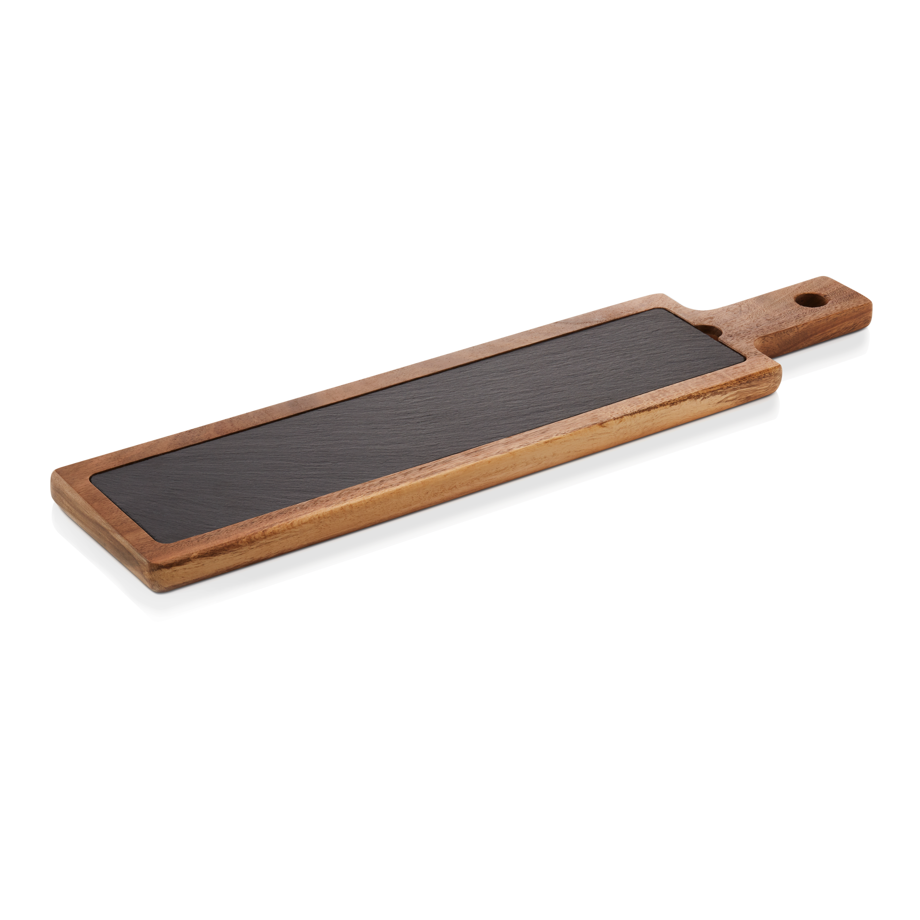 WAS Germany Servierbrett, Akazienholz und Naturschiefer, Serie: SLATE & SERVE, 53x12,5x1,5cm (3319054)