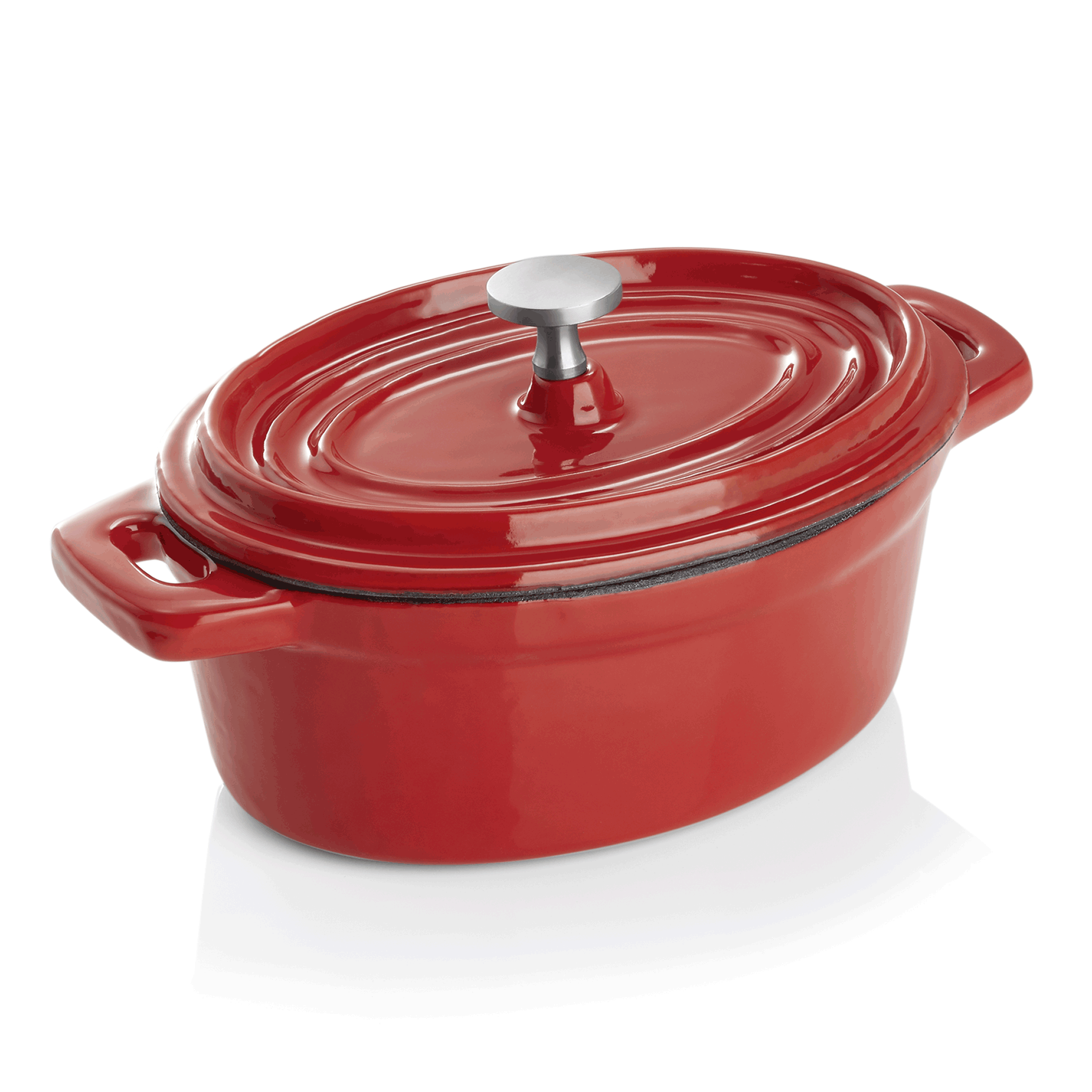 WAS Germany Cocotte (Emailliert), Gusseisen und Edelstahl, Rot,12,5x9,5x6,5cm (3525120)