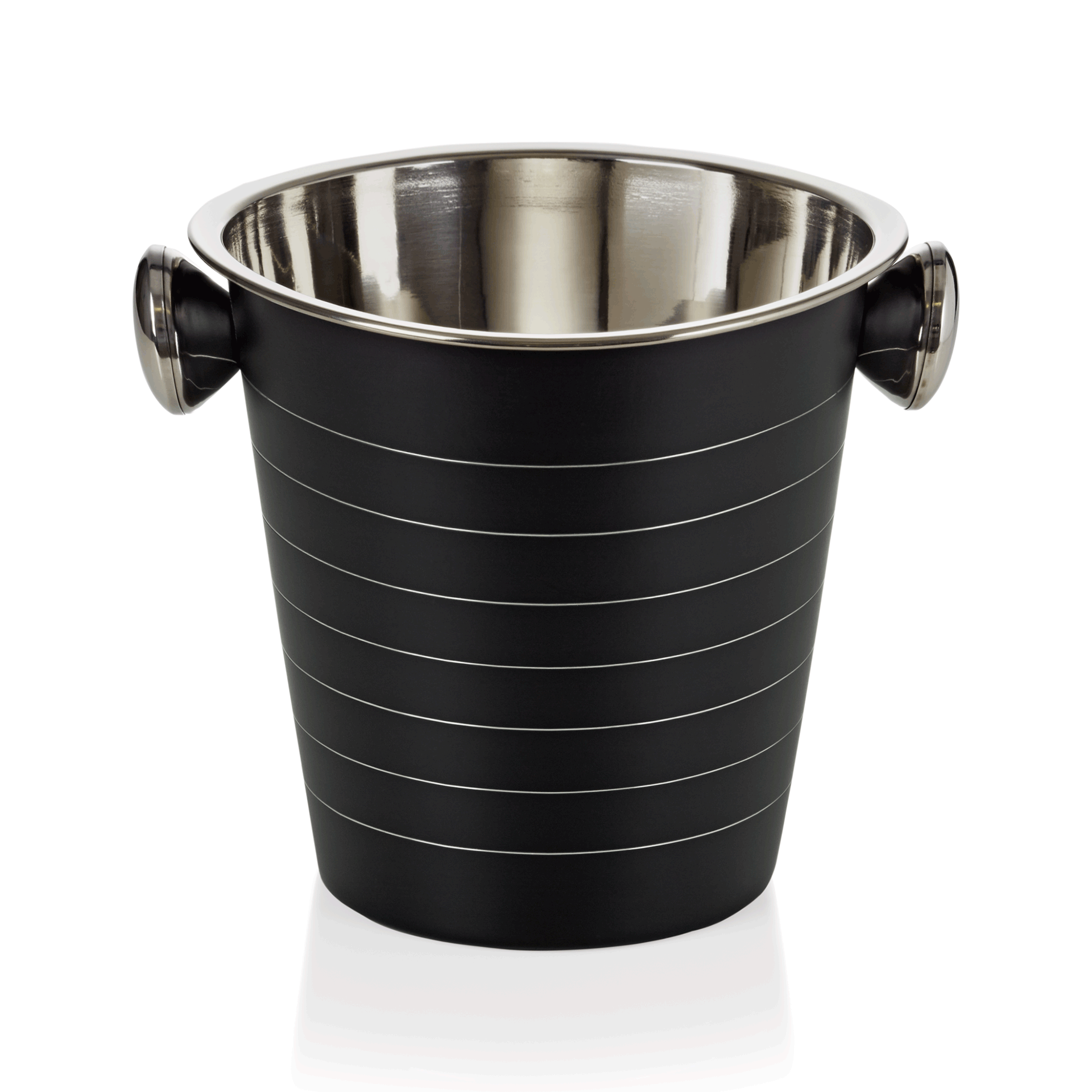 WAS Germany 1x Wein-/Sektkühler, Ø 21,5 cm, Höhe 20 cm, schwarz, Chromnickelstahl, PVD-Beschichtung  (3600210)