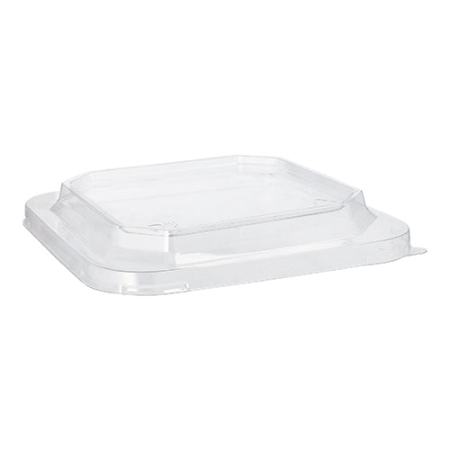 Papstar 4x 25 Deckel für Lunchboxen PET eckig 2,5 cm x 18 cm x 18 cm transparent