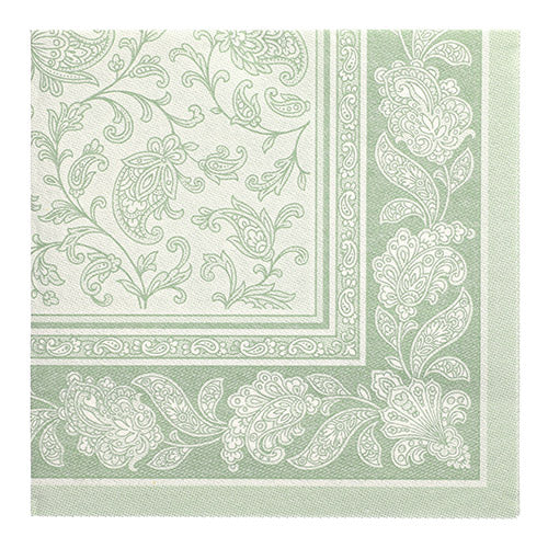 Papstar 250 Servietten "ROYAL Collection" 1/4-Falz 40 cm x 40 cm jadegrün "Ornaments"