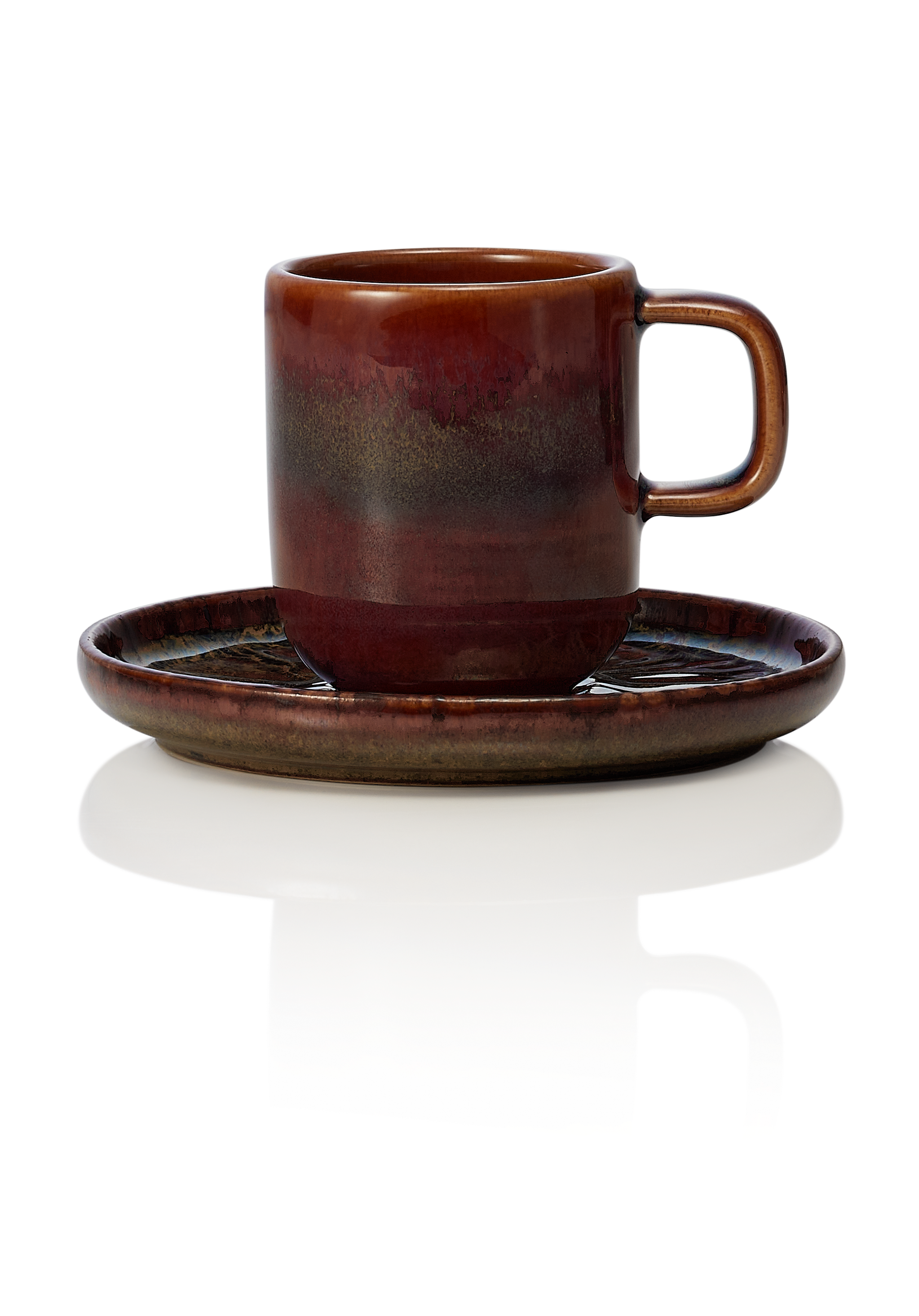 WAS Germany 6x Espresso- und Untertasse Set ROCKZZERO, 90 ml, amazonas, Steinzeug  (452104009)