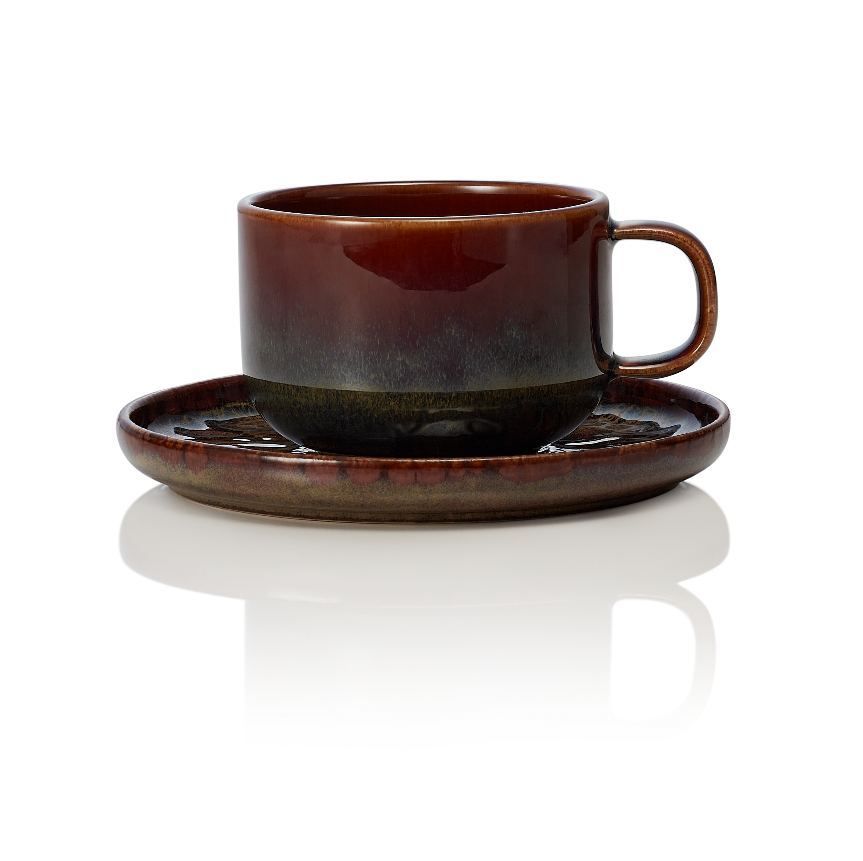 WAS Germany 6x Ober- und Untertasse Set ROCKZZERO, 220 ml, amazonas, Steinzeug  (452105027)