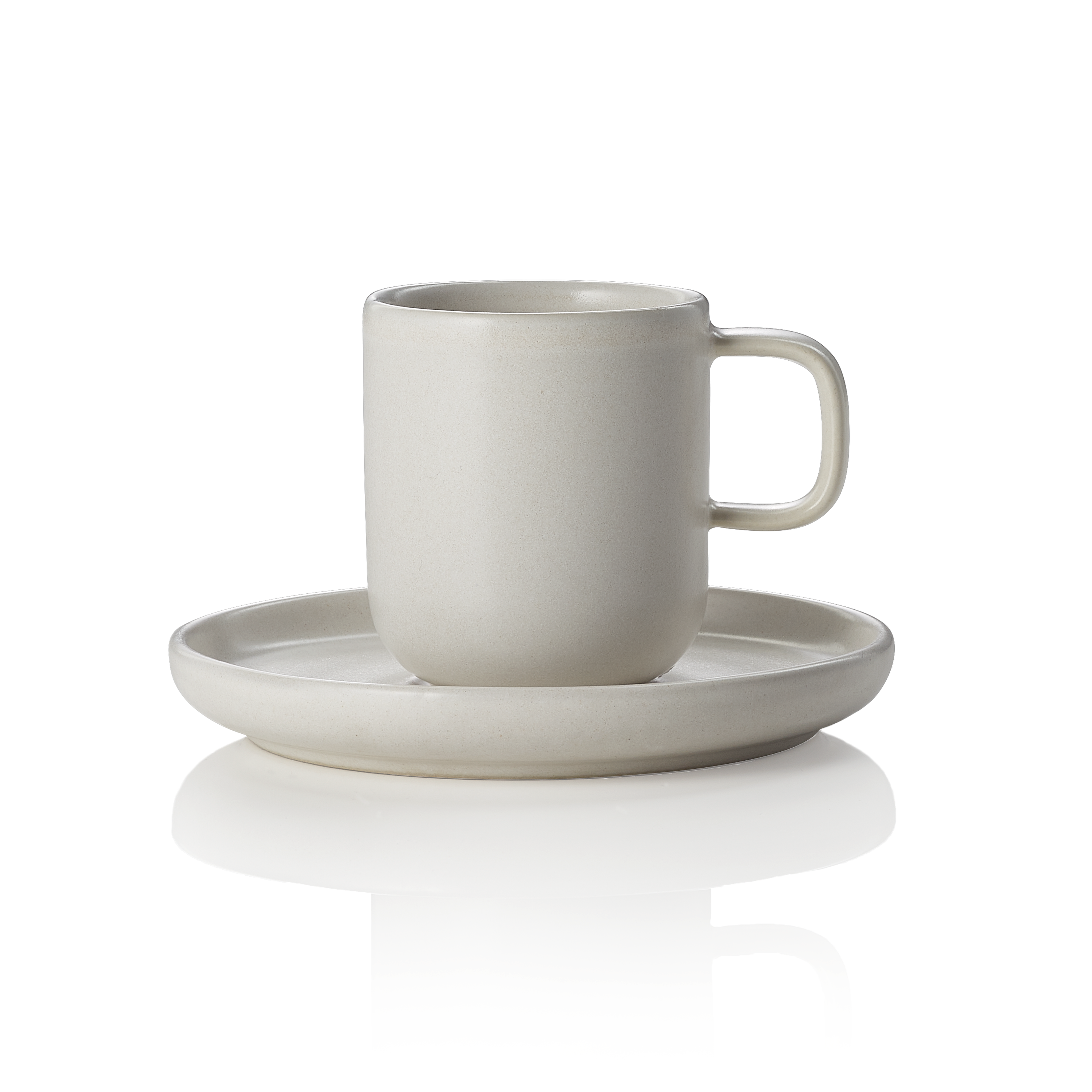 WAS Germany 6x Espresso- und Untertasse, Steinzeug, Light Rock, Serie: ROCKZZERO, Inhalt: 90ml (452404009)