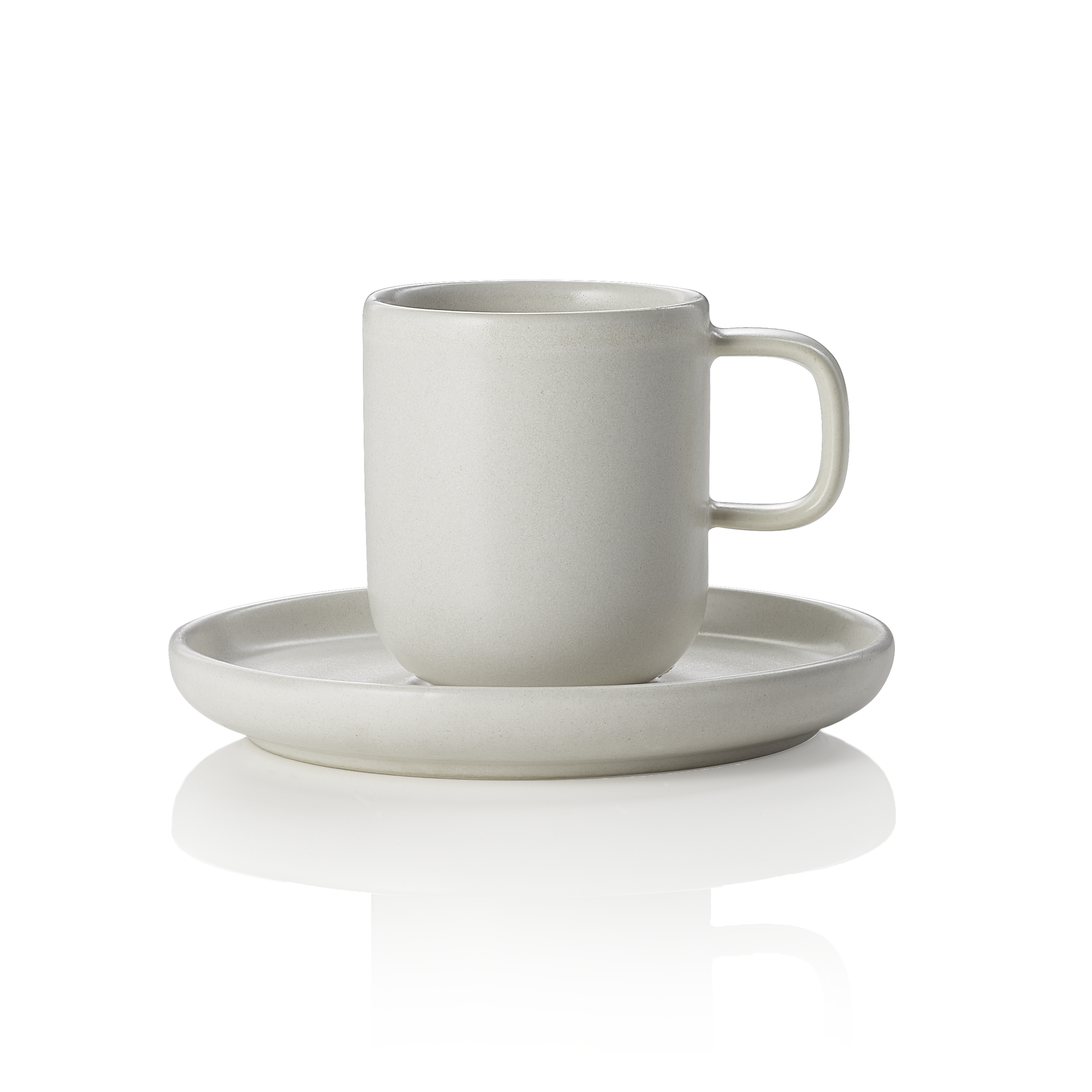 WAS Germany 6x Espresso- und Untertasse Set ROCKZZERO, 90 ml, light rock, Steinzeug  (452404009)