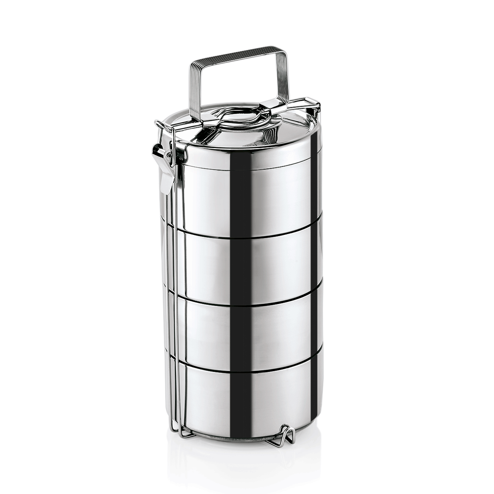 WAS Germany 1x Thermoetagentransportbehälter mit 3 Speiseeinsätzen á 0,6 ltr., Edelstahl  (4702143)