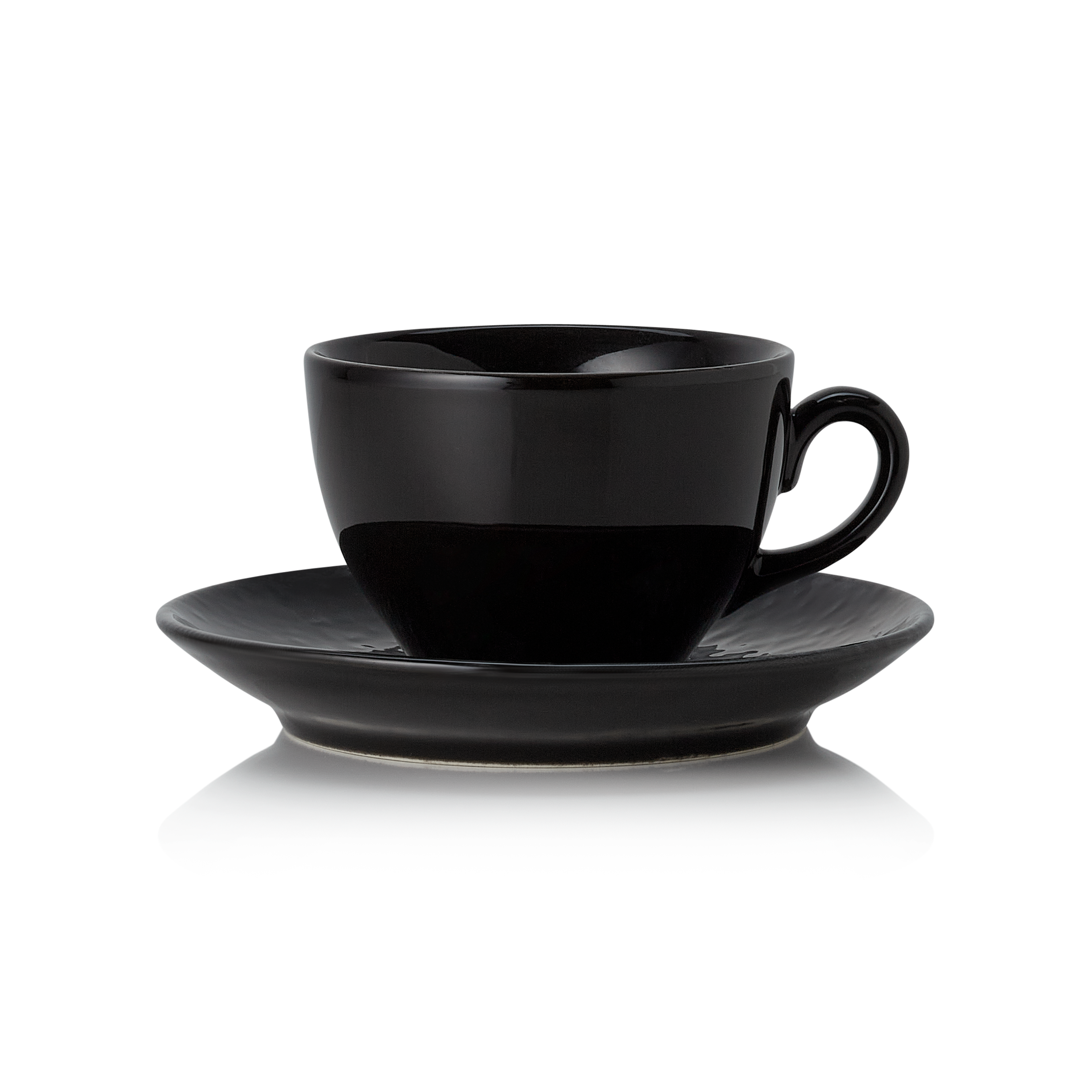 WAS Germany 6x Ober- und Untertasse, Porzellan, Schwarz, Serie: VIDA NIGHT, Inhalt: 220ml (4880825)