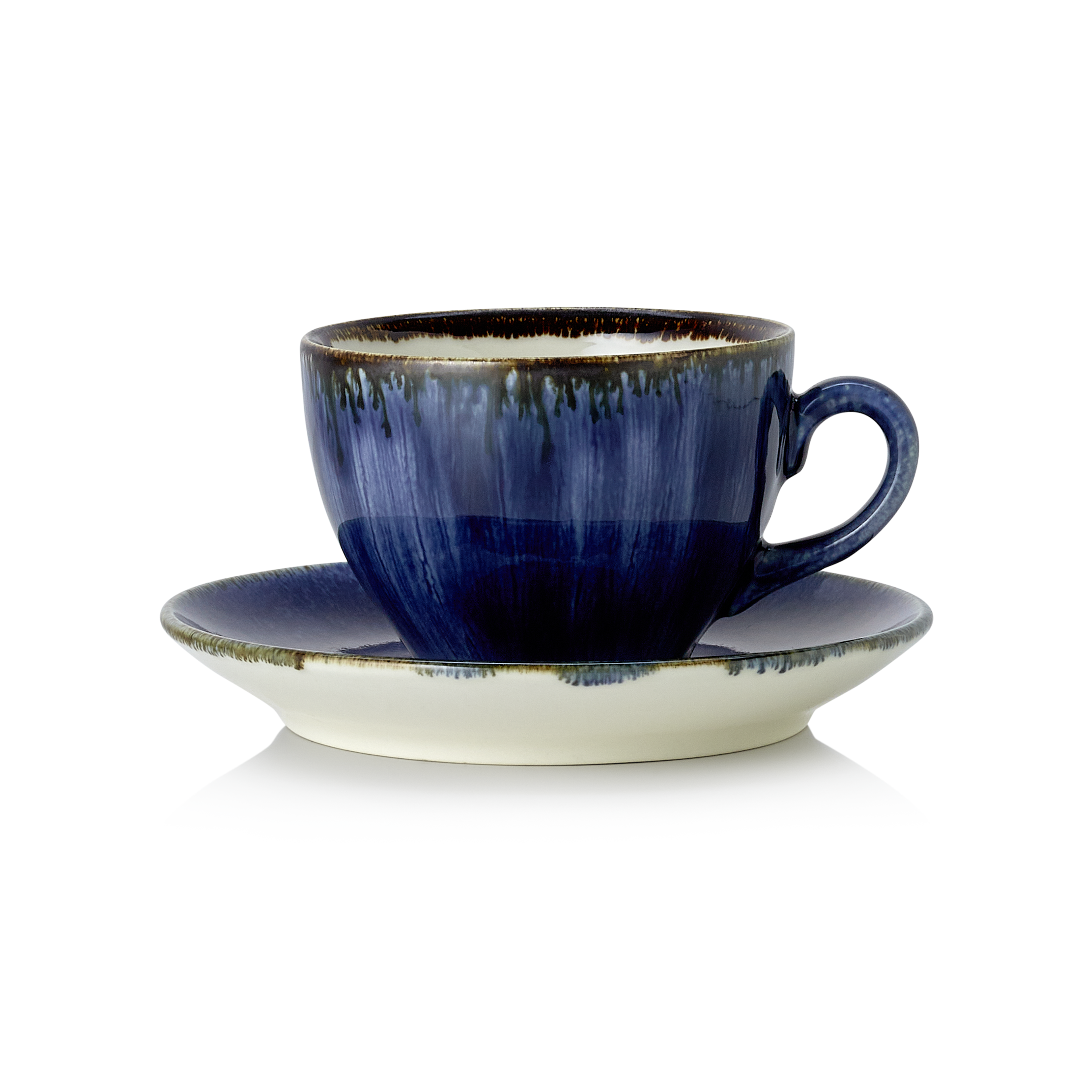 WAS Germany 6x Ober- und Untertasse Set VIDA DARK OCEAN, 220 ml, dark ocean, Porzellan  (4881825)