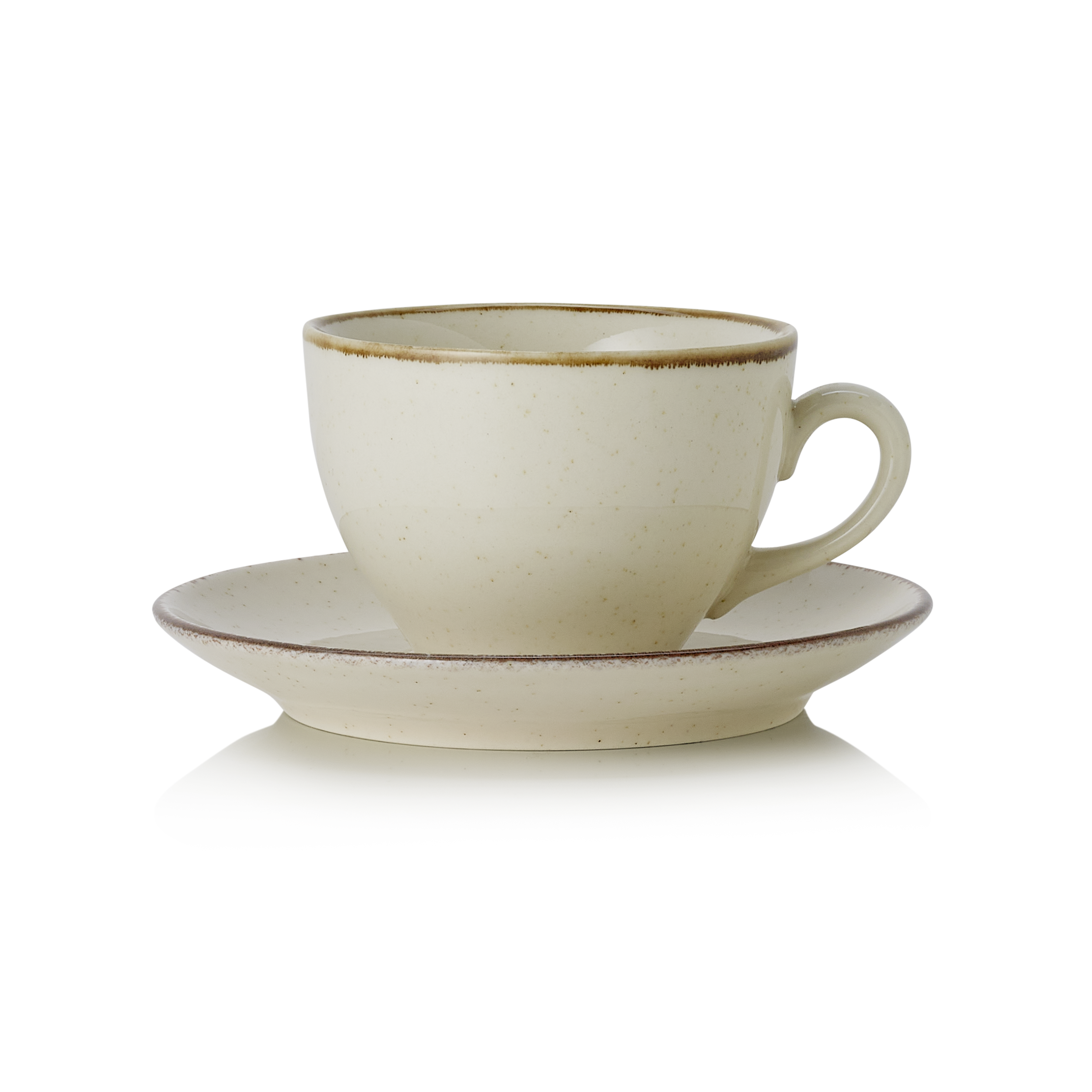 WAS Germany 6x Ober- und Untertasse Set SMILLA SAND, 220 ml, sand, Porzellan  (4887825)